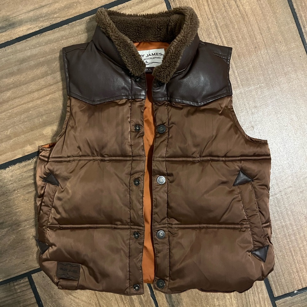 Brown Puffer Vest for Kids